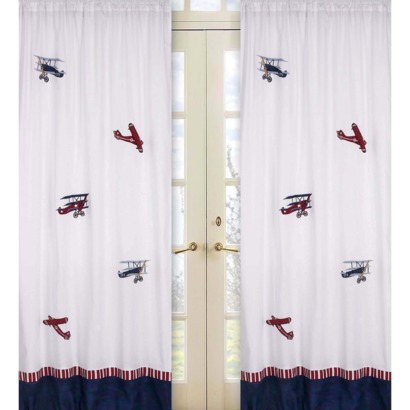 Happy Home Vintage Airplane Curtains
