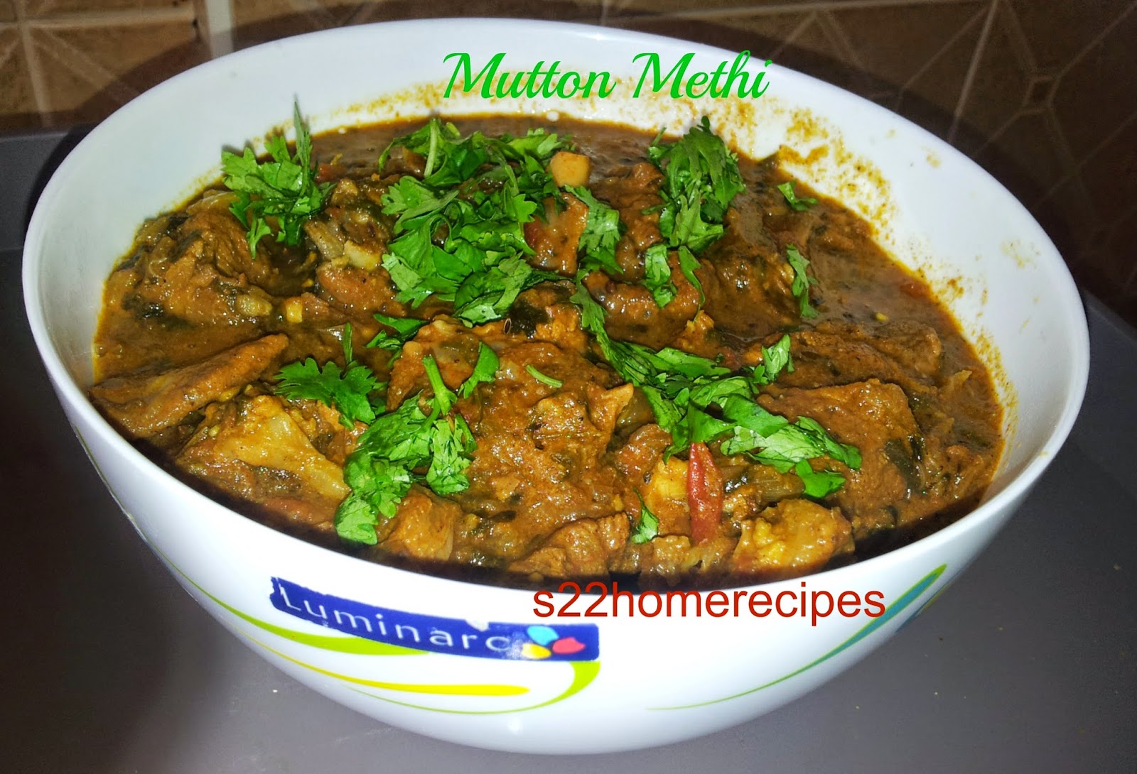 Mutton methi curry/Lamb curry with fenugreek leaves Home Food Delights
