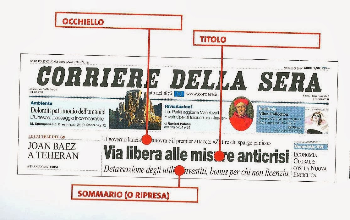 Creare Una Prima Pagina Di Giornale Maestra Candida: Il giornale