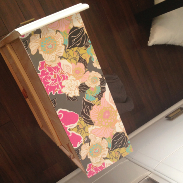 bright & bold DIY WALLPAPER DRESSER
