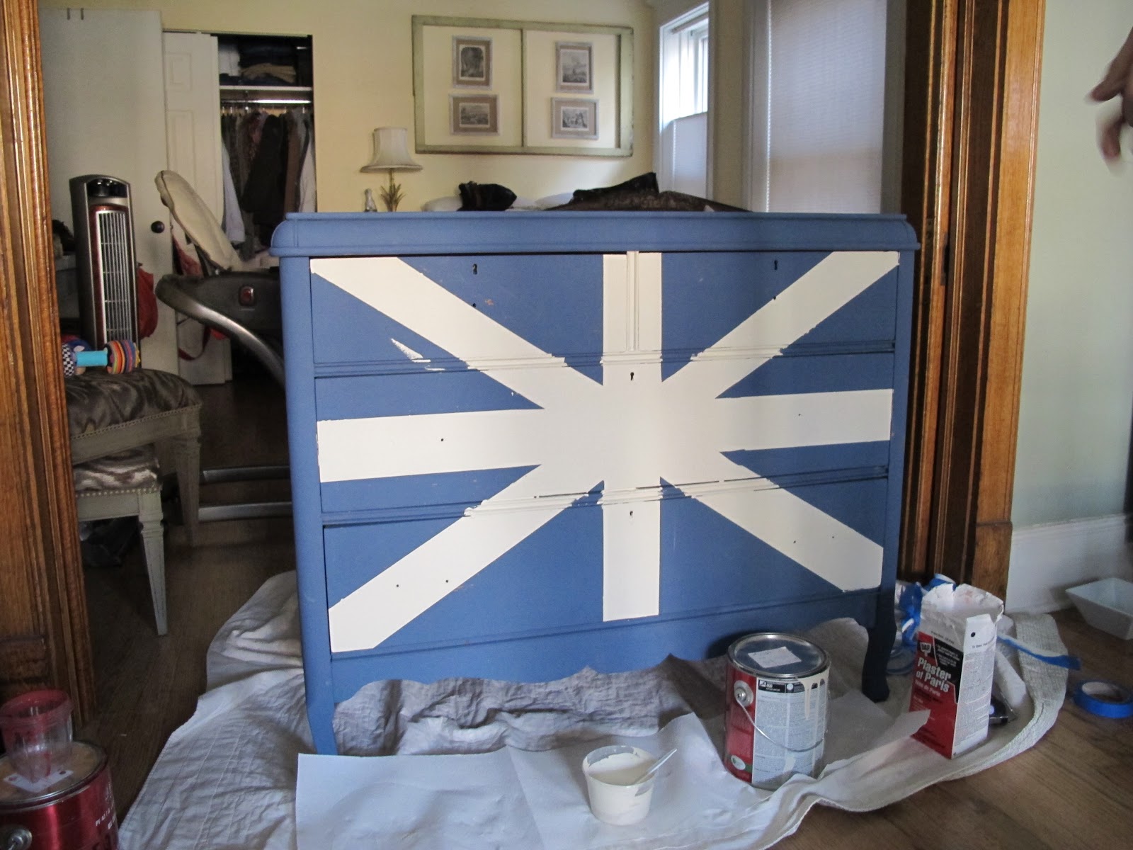 Painting A Union Jack British Flag On A Dresser Tutorial Megmade
