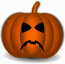 Frowning Jack-o-Lantern is sad because Halloween is over.