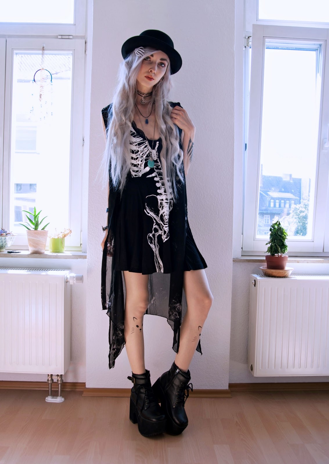 Kimi Peri H&M Sheer Waterfall Grunge Cardigan, Dolls Kill Angel Of