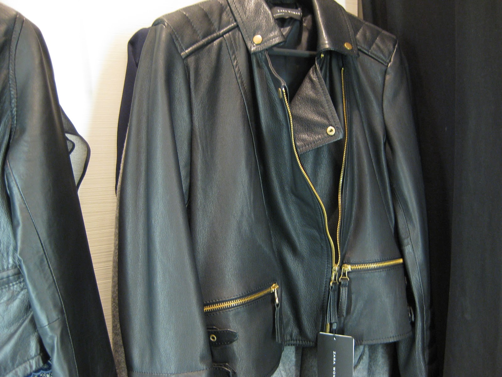 zara contrasting biker jacket