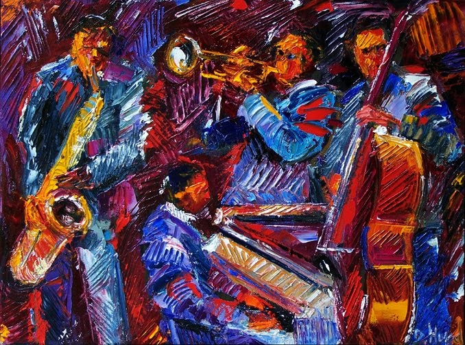 Debra Hurd Original Paintings AND Jazz Art Jazz Abstract Music art