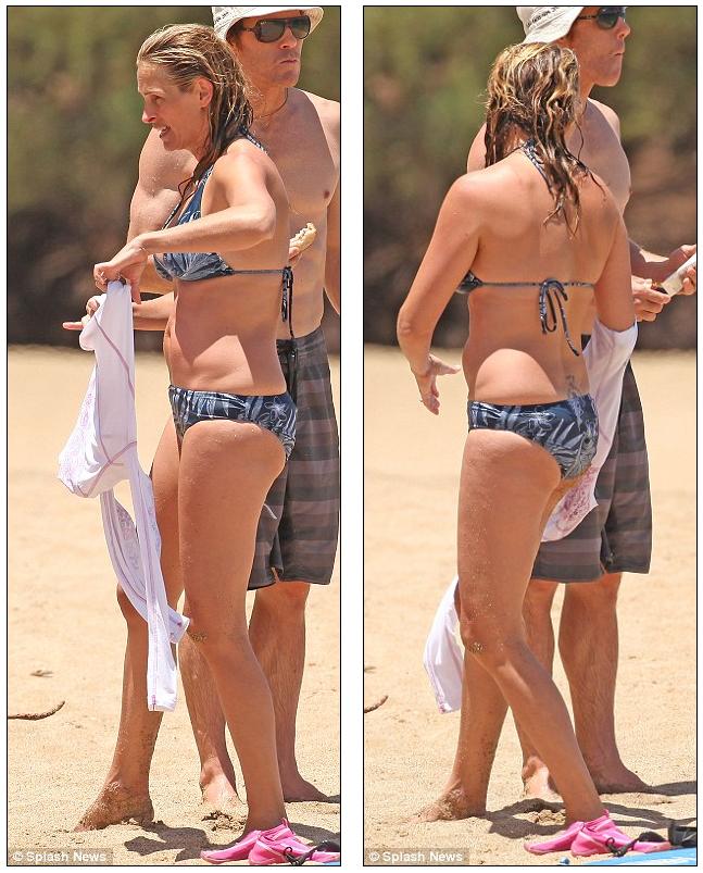 celebs news: Julia Roberts looks fabulous in a bikini at 43 as she relaxes ...