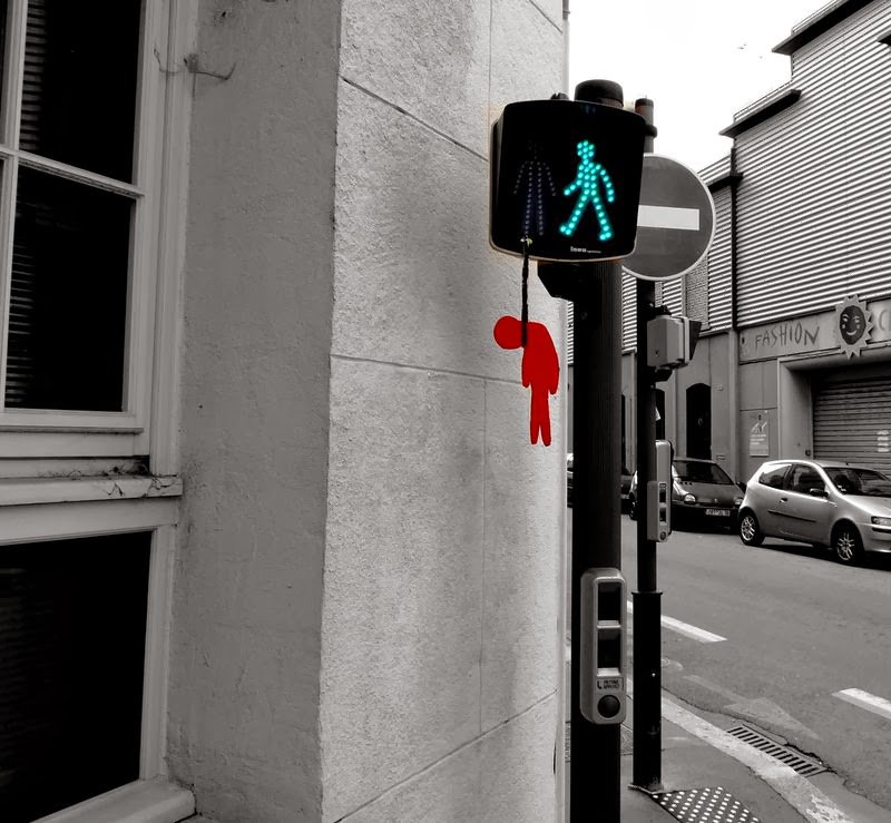 5 incredible funny street art works by french artist OakOak
