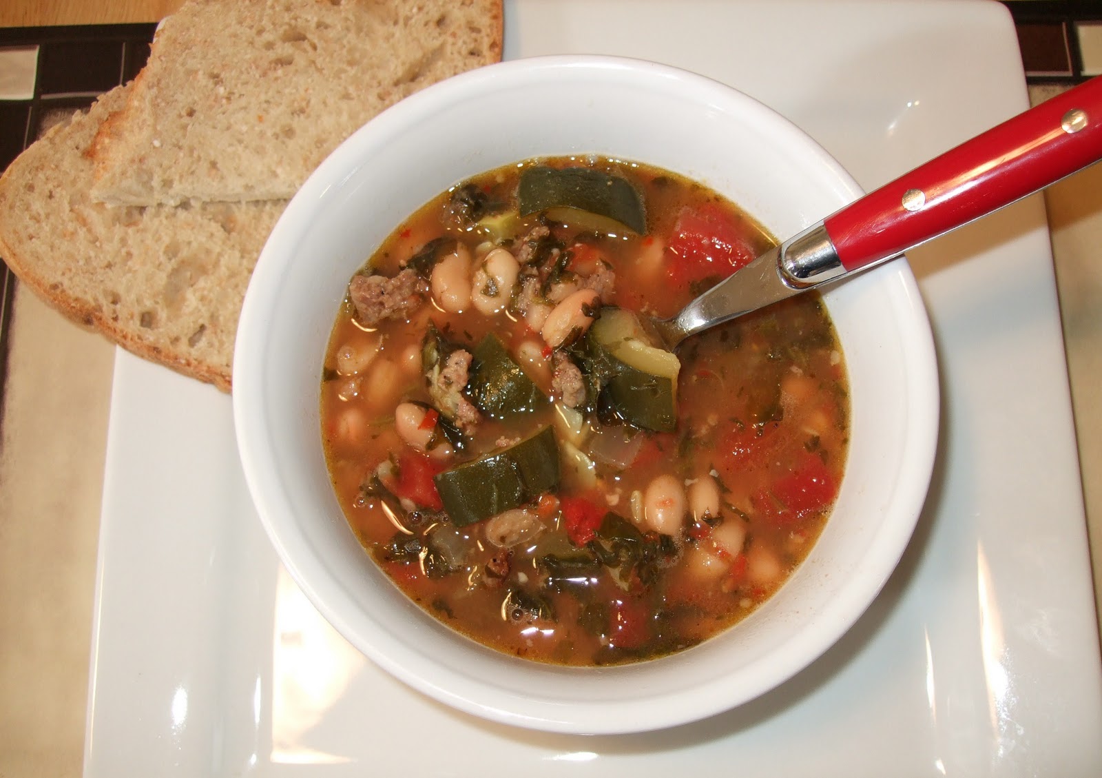 Blayneskitchen Tuscan white bean and sausage soup