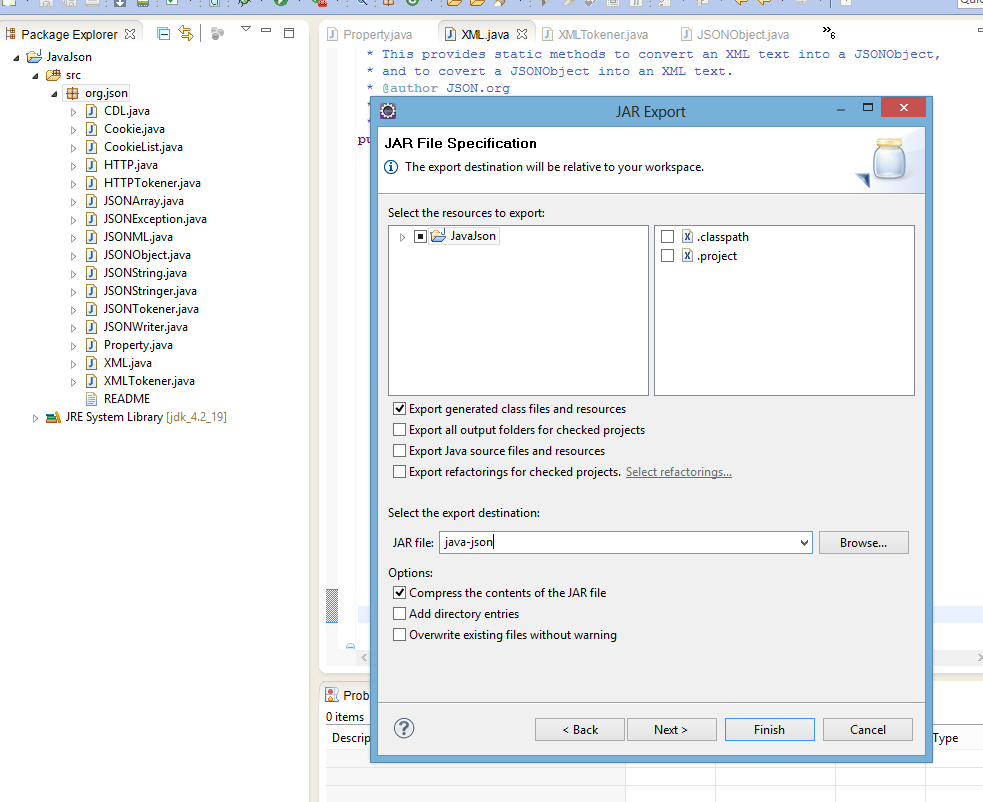 Adaptación de librería javajson.jar a JAVA 1.4 BitSmi