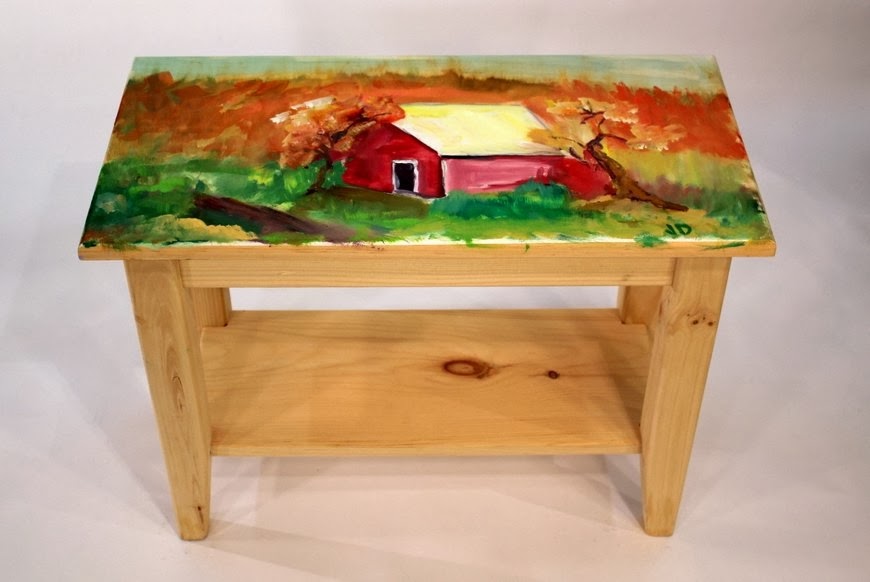 The Journey The Flower Jean S Table Top Oil Painting Red Barn