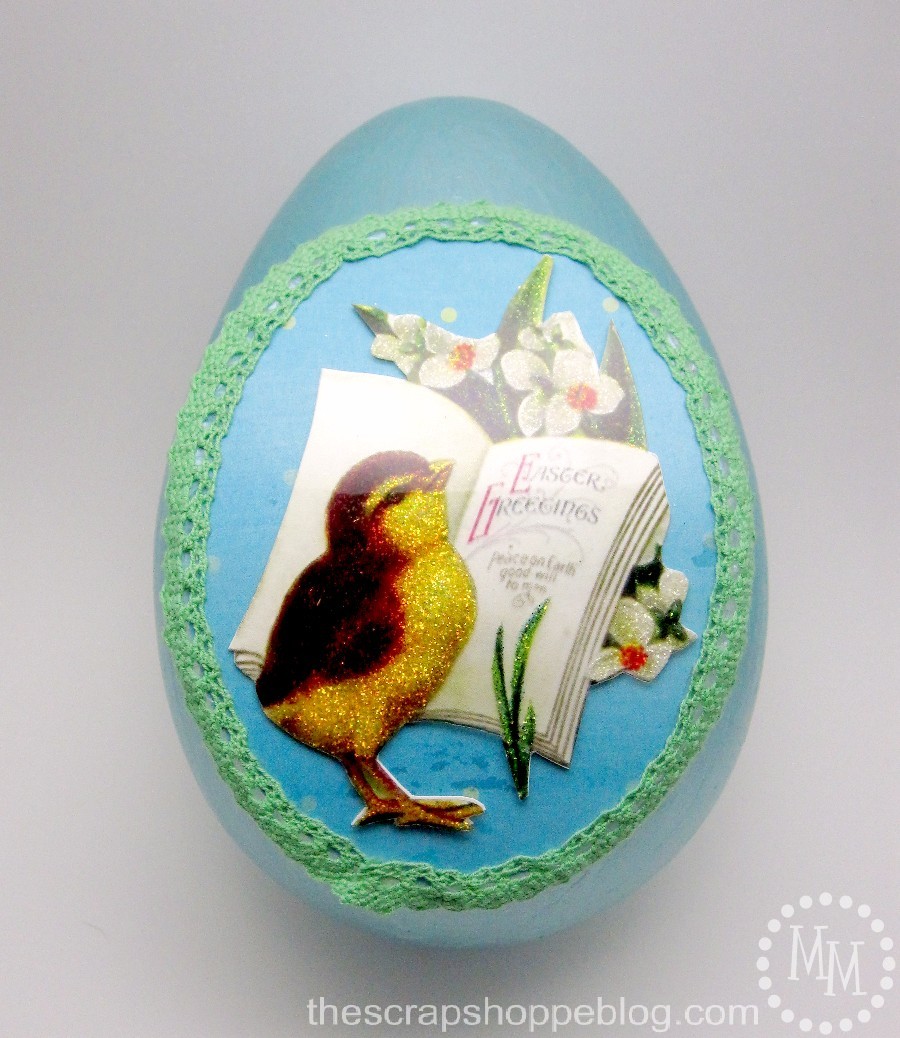 Hanging Vintage Easter Egg The Scrap Shoppe