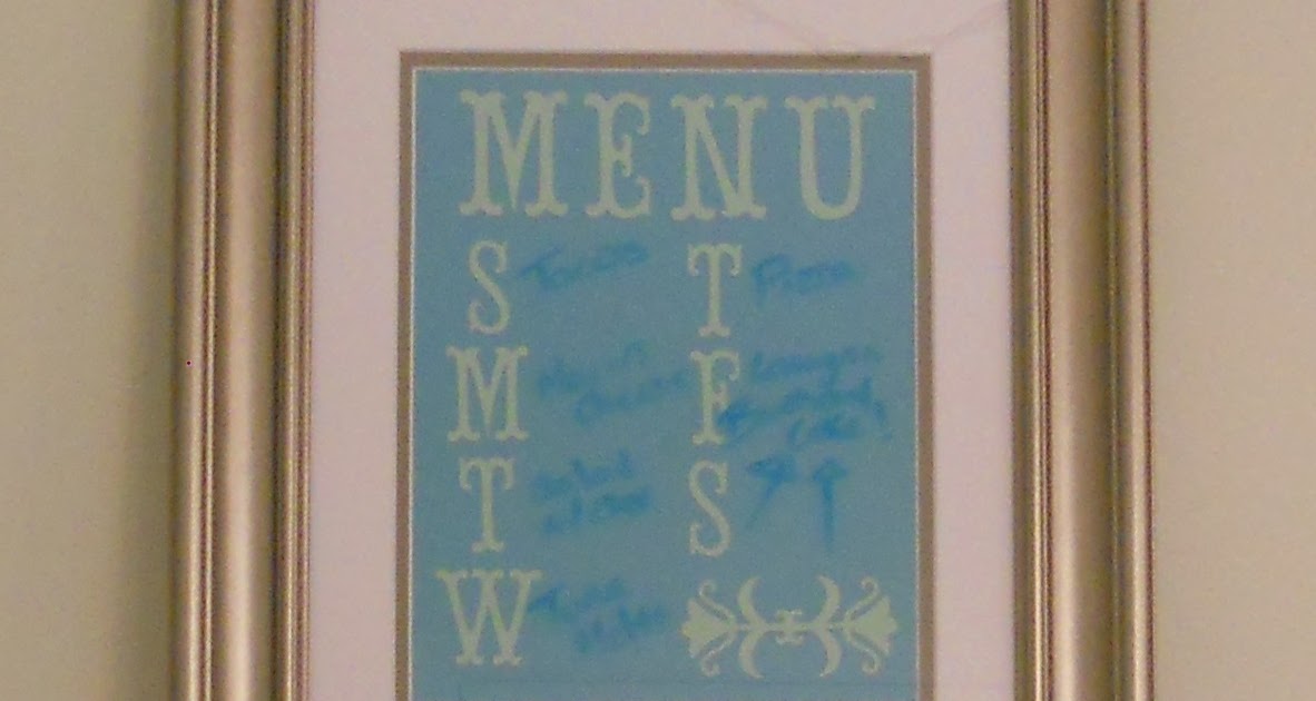 Casual Crafter DryErase Menu Board