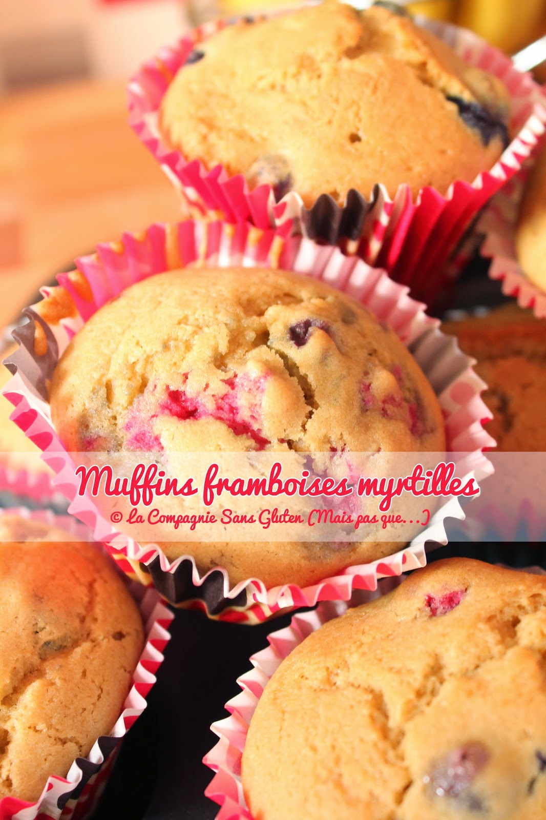 Muffins framboises et myrtilles, sans gluten, sans lait, sans fruits à coques....