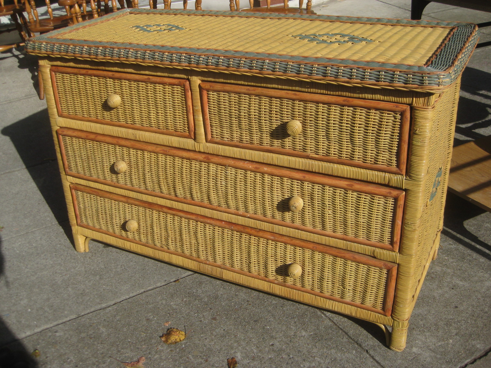 Uhuru Furniture Collectibles Sold Wicker Dresser 80