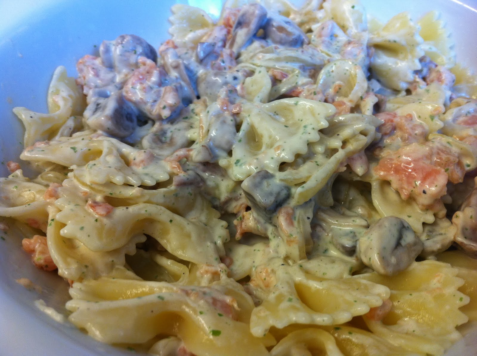 Tasting Happiness Creamy Smoked Salmon and Mushroom Pasta