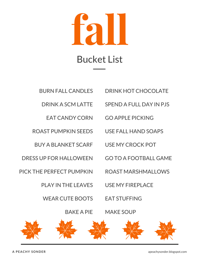 My Fall Bucket List A Peachy Sonder