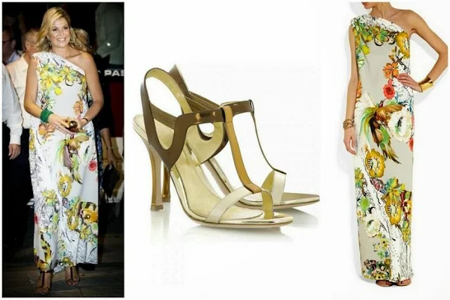 Queen Maxima's Sergio Rossi Shoes and Etro Dress