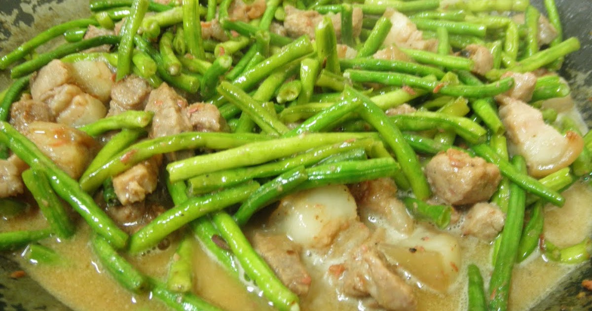 Pinoy Food Recipes Ginataang Sitaw with Pork (String Beans Cooked in Coconut Milk)