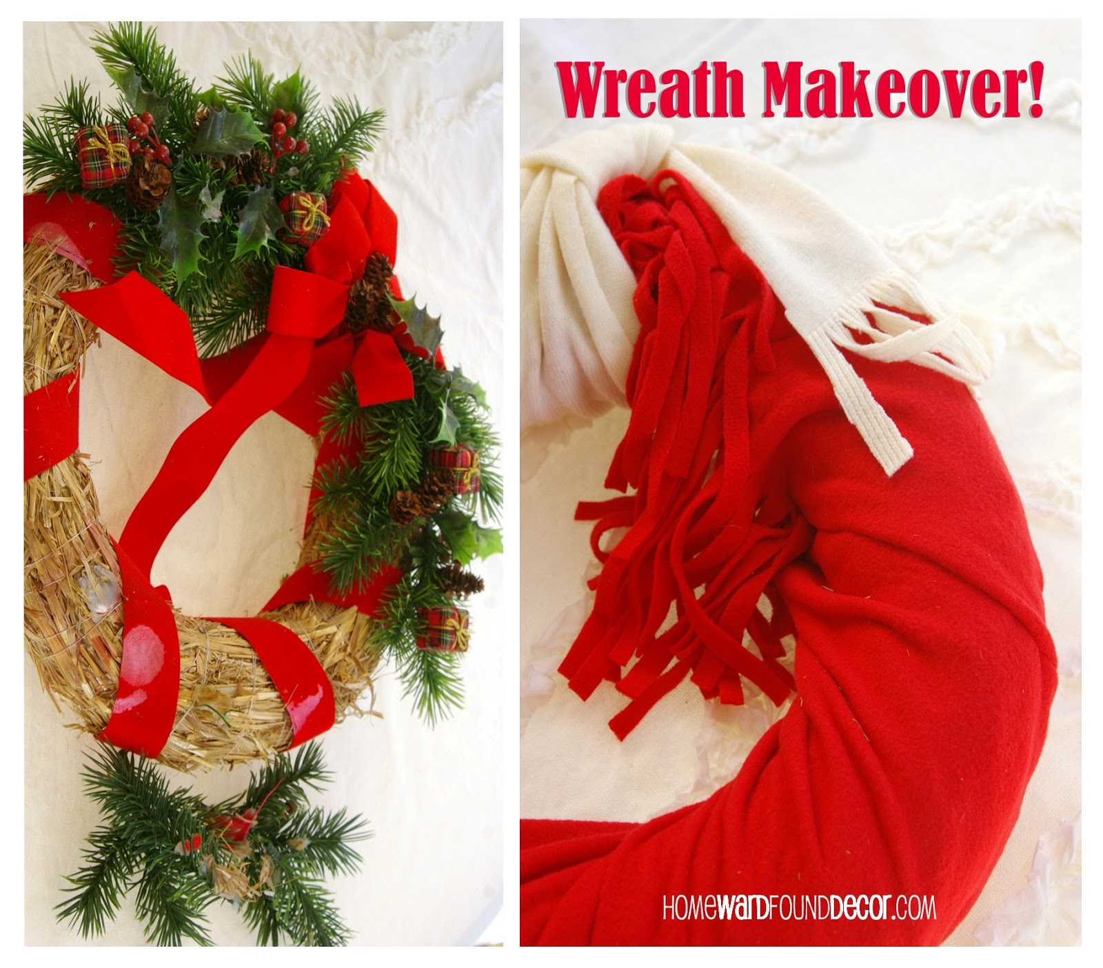 Fast, Cheap, & Easy Knit Scarf Wreaths!homewardFOUNDdecor