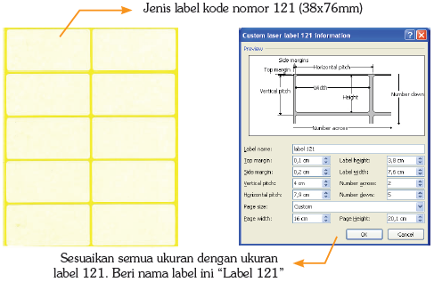 Pengaturan label. Pengaturan label.
