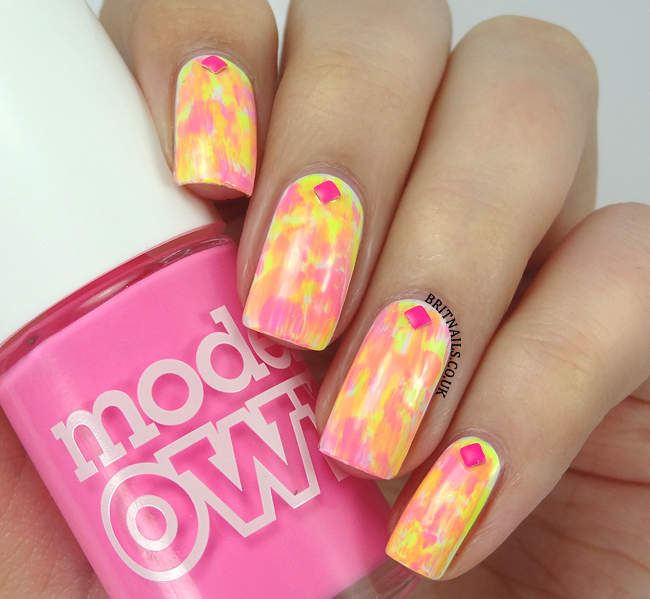 Neon Brushstroke Nail Art Brit Nails
