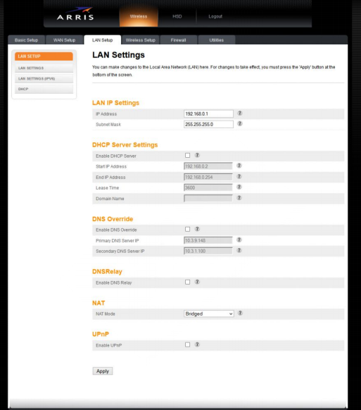 6. MODEM Arris TG862G como bridge