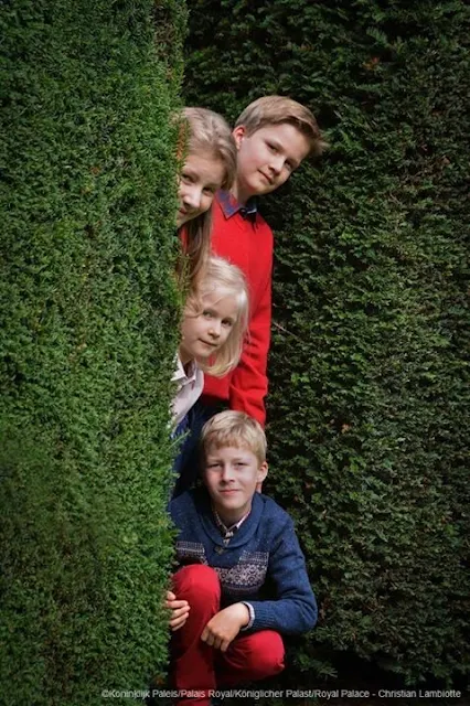 Crown Princess Elisabeth, Prince Gabriel, Prince Emmanuel and Princess Eleanor.