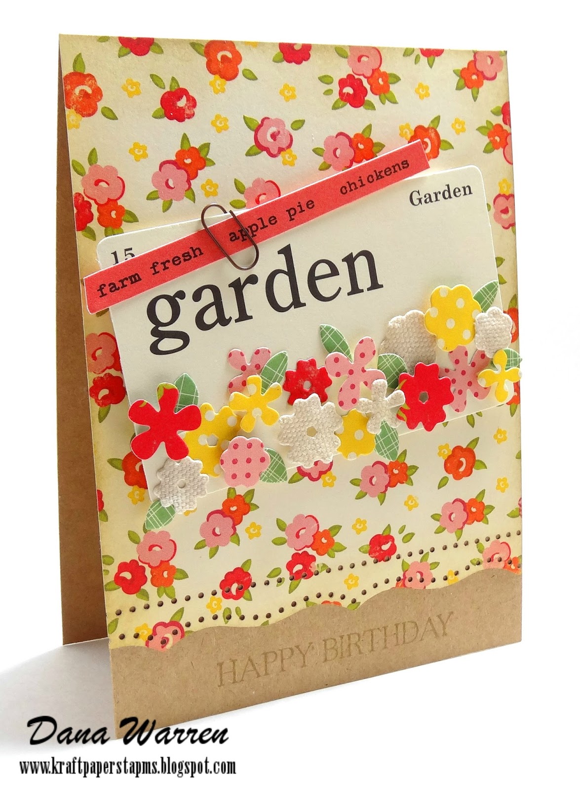 Kraft Paper Stamps Garden Flowers