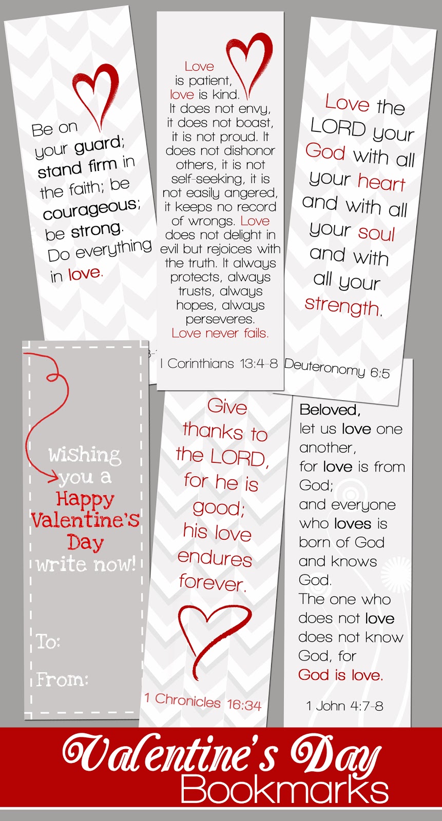 From the Carriage House Valentine's Day Bookmarks {Printable}