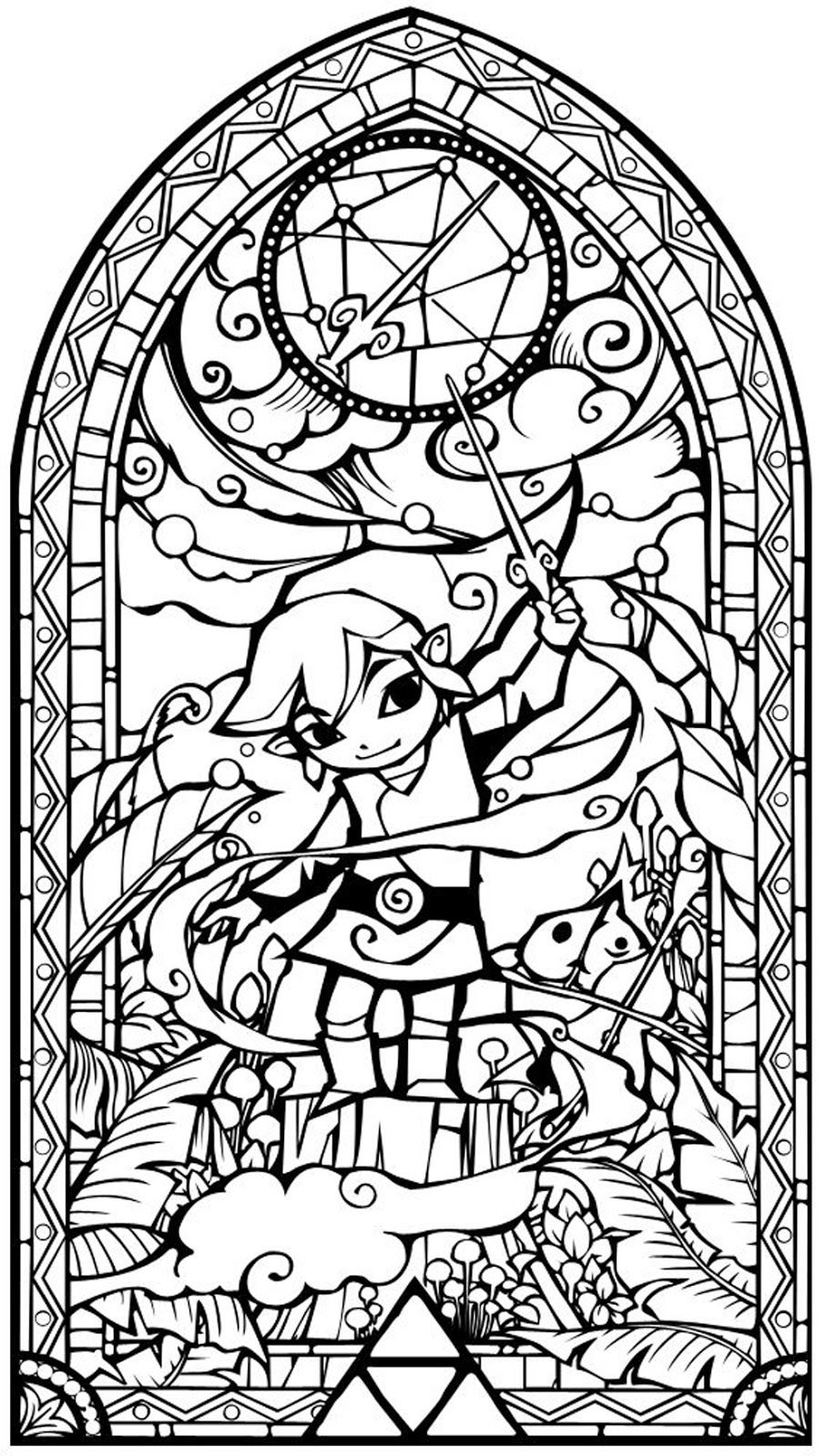 Zelda: Adult A4 colouring windows to print and colour