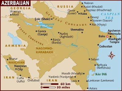 Azerbaiyán Mapa de la Región