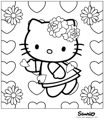 Hello Kitty Valentine's Coloring Pages