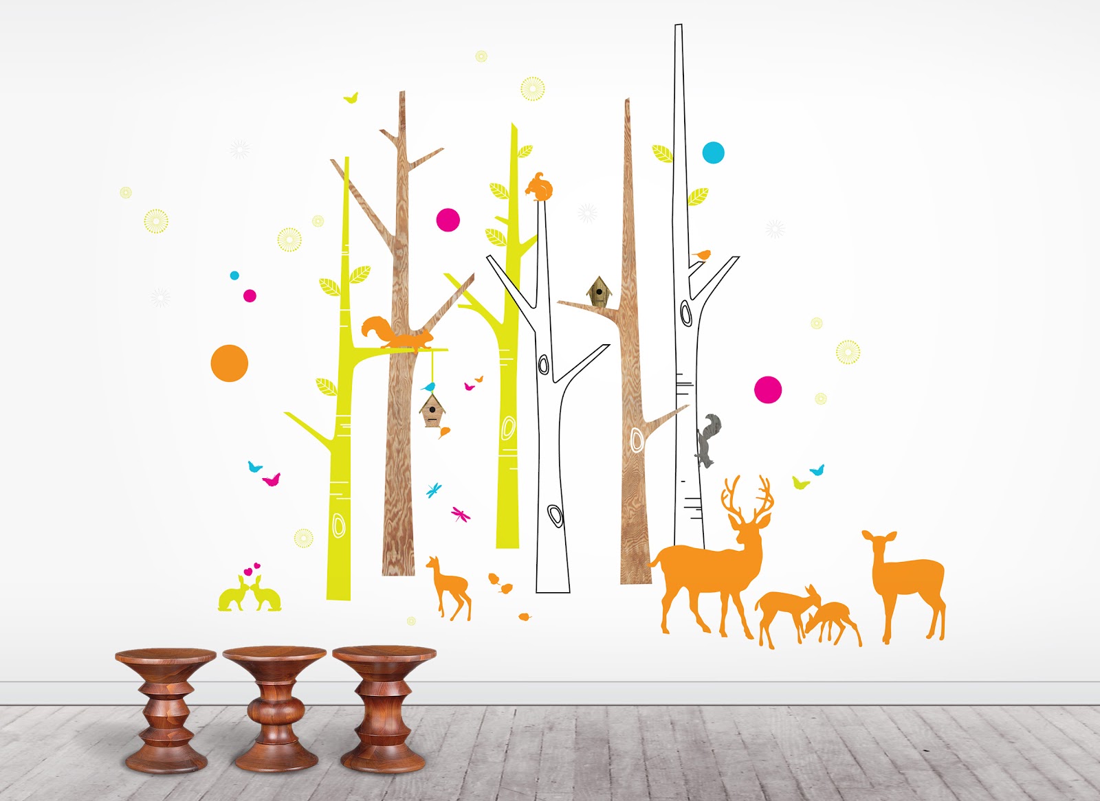Funky Little Darlings.blog > Woodland Friends Giant Wall Stickers