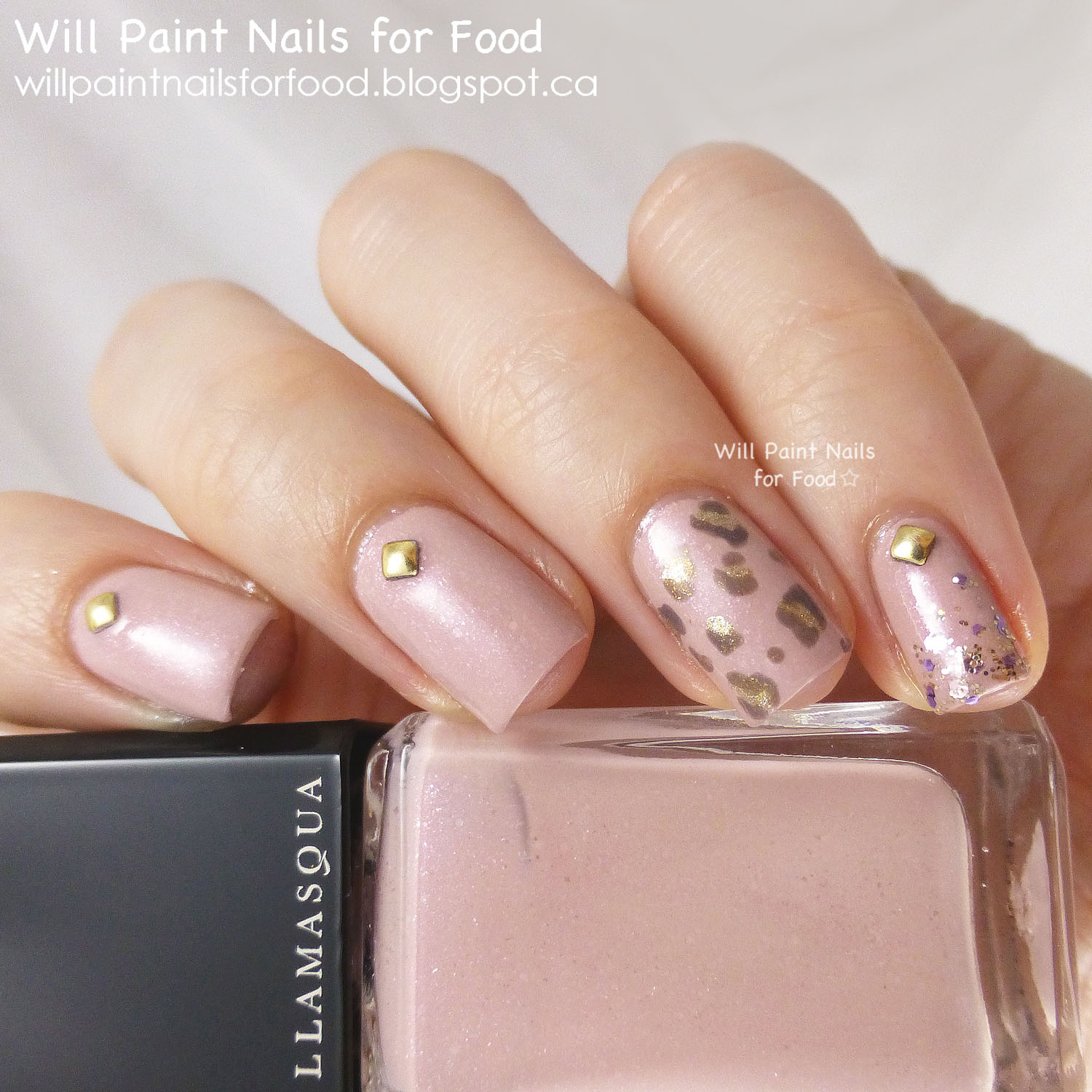 Will Paint Nails for Food Pink Raindrops Delicate Leopard Print