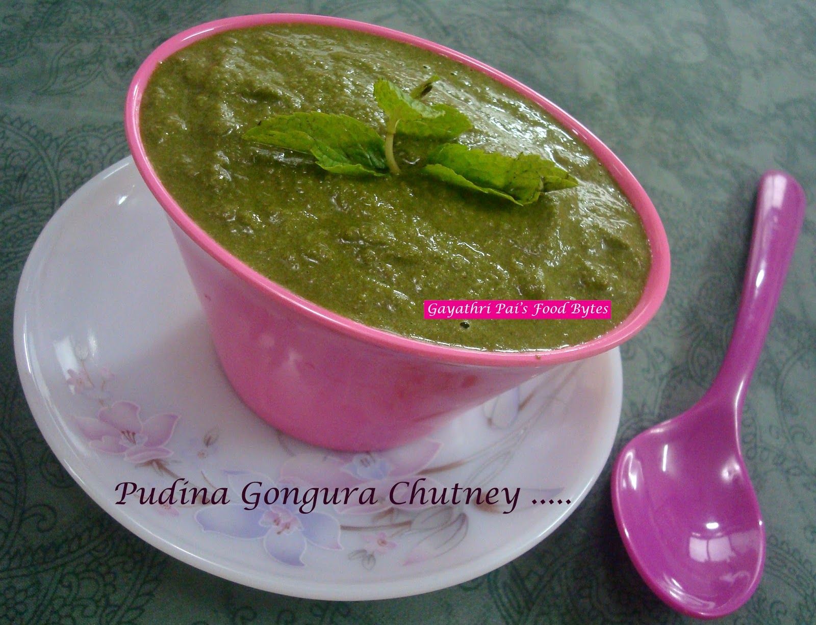 Gayathri Pai's Food Bytes Pudina Gongura Chutney.
