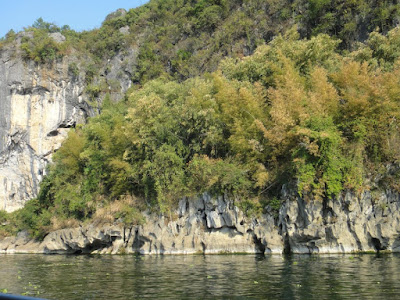 Water Eroded Cave Alongside Li River Guilin 