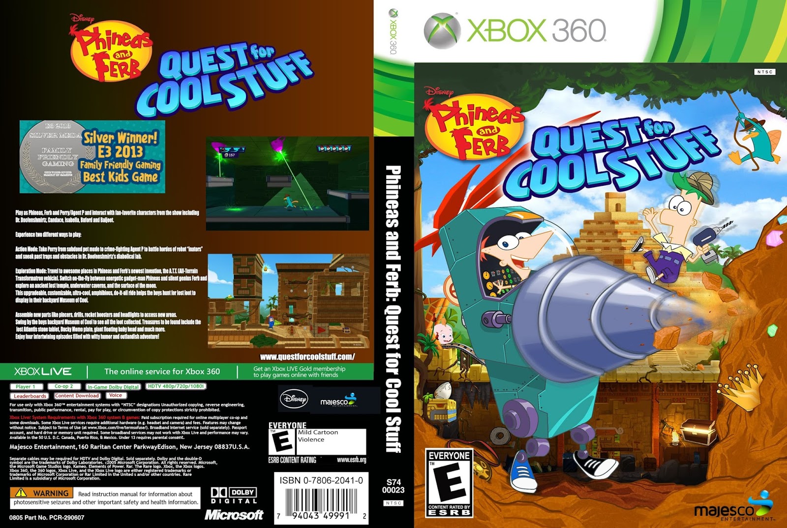 Phineas And Ferb Quest For Cool Stuff Xbox 360 Capa Dvd Capas de DVDs Capas de Filmes e Capas