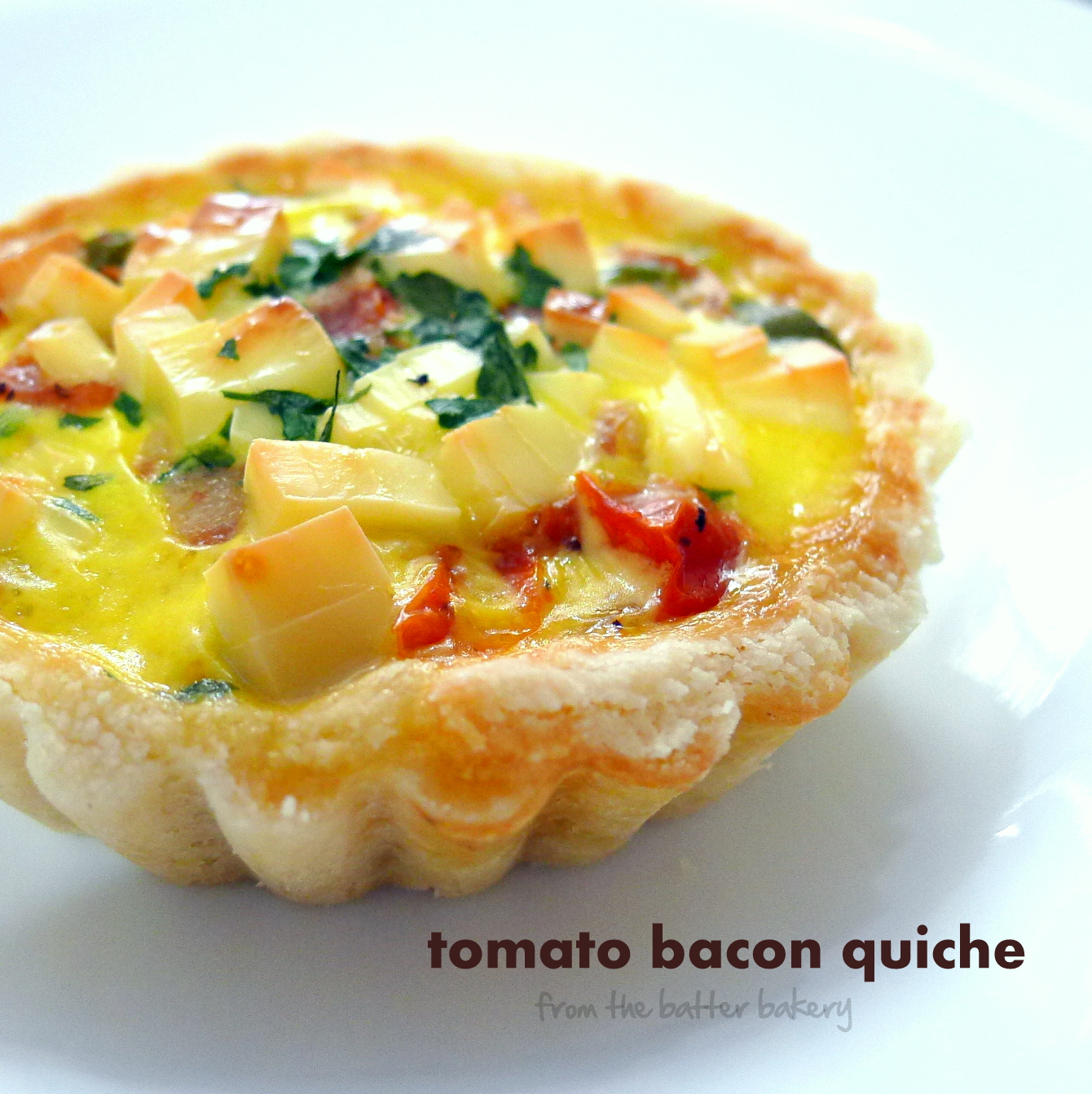 the batter baker Mini Tomato Bacon Quiche