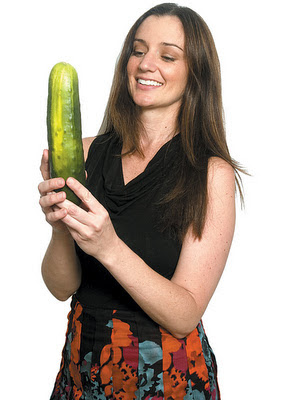 Girl with cucumber