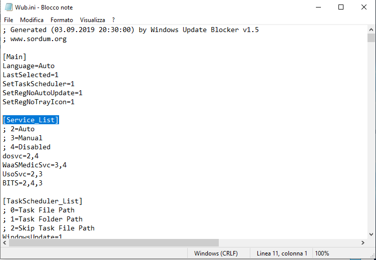 Windows Update Blocker, Wub.ini Windows Update Blocker, Wub.ini