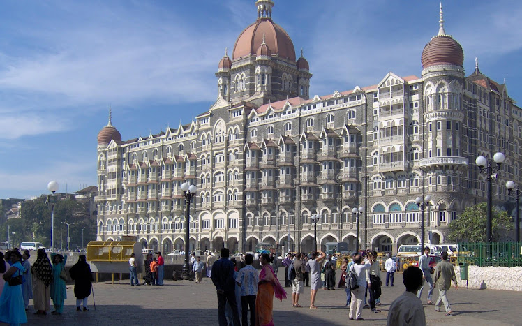 Mumbai (formerly Bombay) and its iconic Taj Mahal Palace Hotel [click-on the image for more info.].