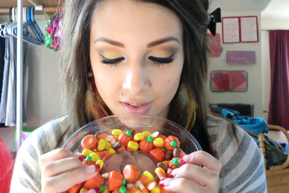 HALLOWEEN Candy Corn Inspired Makeup Tutorial PeaceLoveBeauty