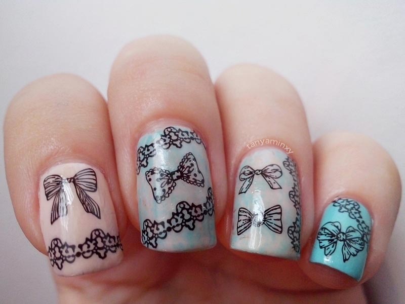 pastel saran wrap lace and bows decals bps born pretty store nails nail art nail desgin