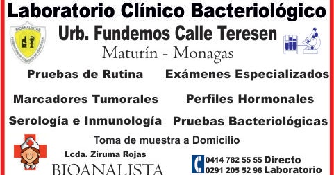 LABORATORIO CLÍNICO BACTERIOLOGICO LABORATORIO CLÍNICO BACTERIOLOGICO