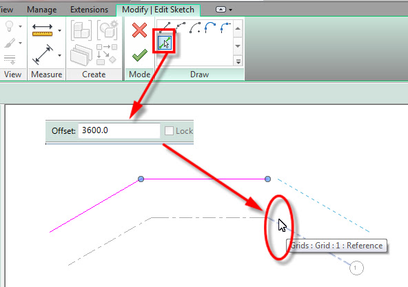 Tạo lưới trục nhiều đoạn gẫy khúc trong Revit 2013 Grid-5