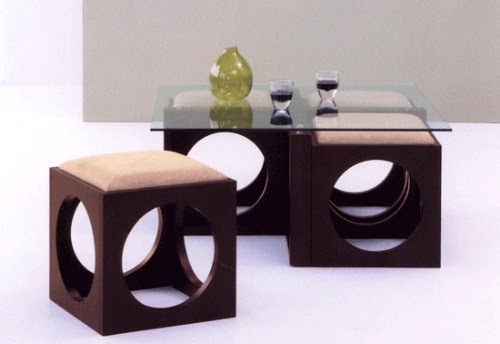 decora y disena: Mesa de Centro Moderna con Otomanas Incluidas