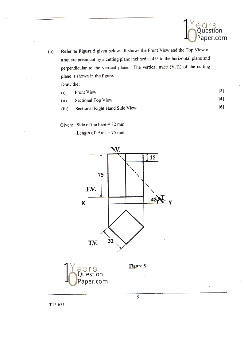 icse 2015 class 10th Technical Drawing Applications question paper icse 2015 class 10th Technical Drawing question paper