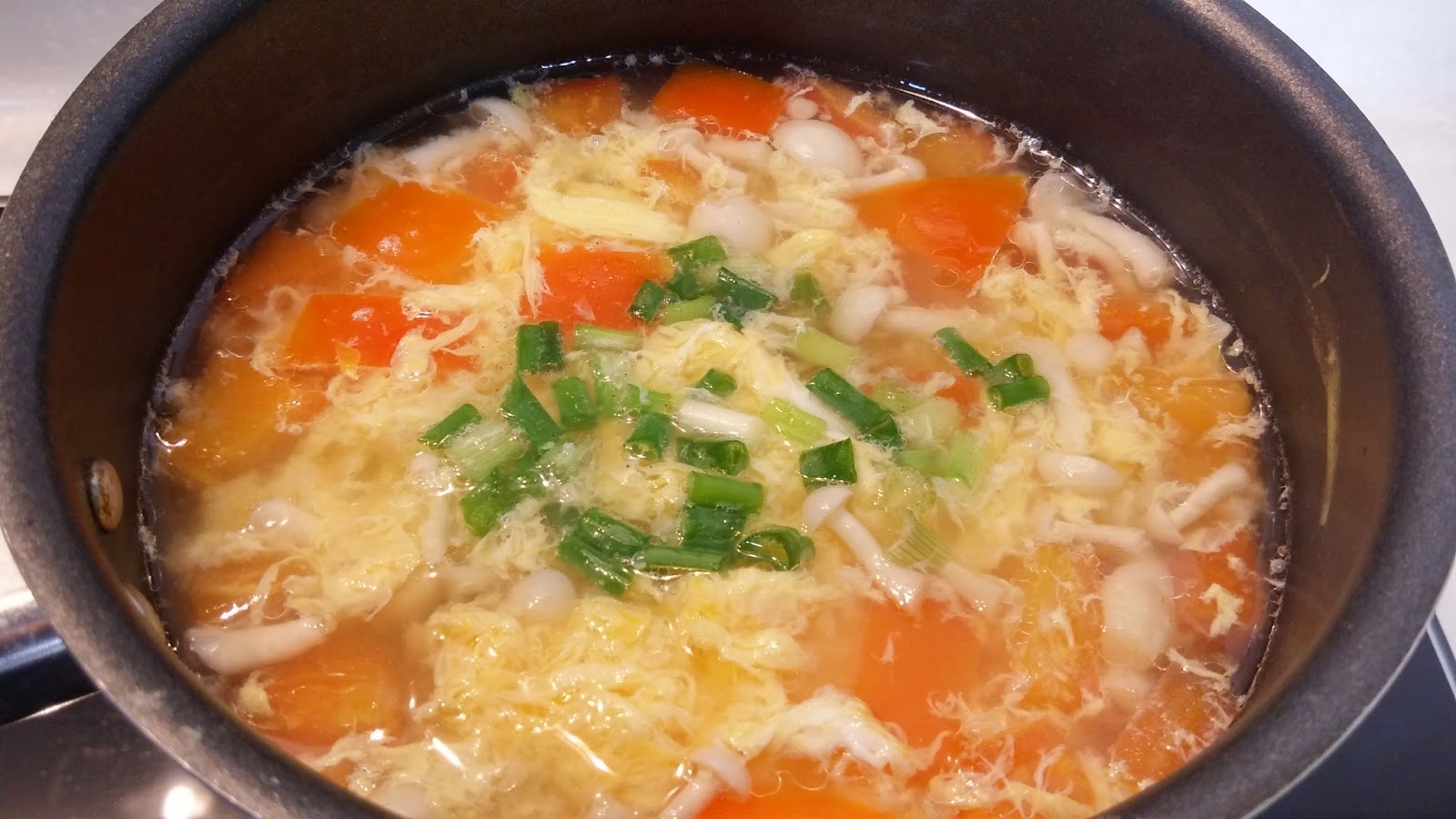 Food experiments my tiny kitchen Tomato egg drop soup