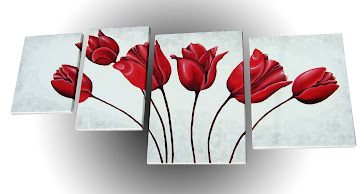 Cuadros tulipanes rojos