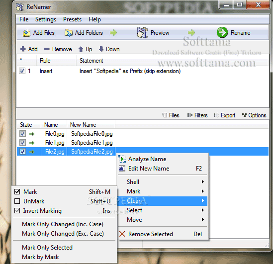 Screenshot software ReNamer 5.60+ Beta 15 5.60